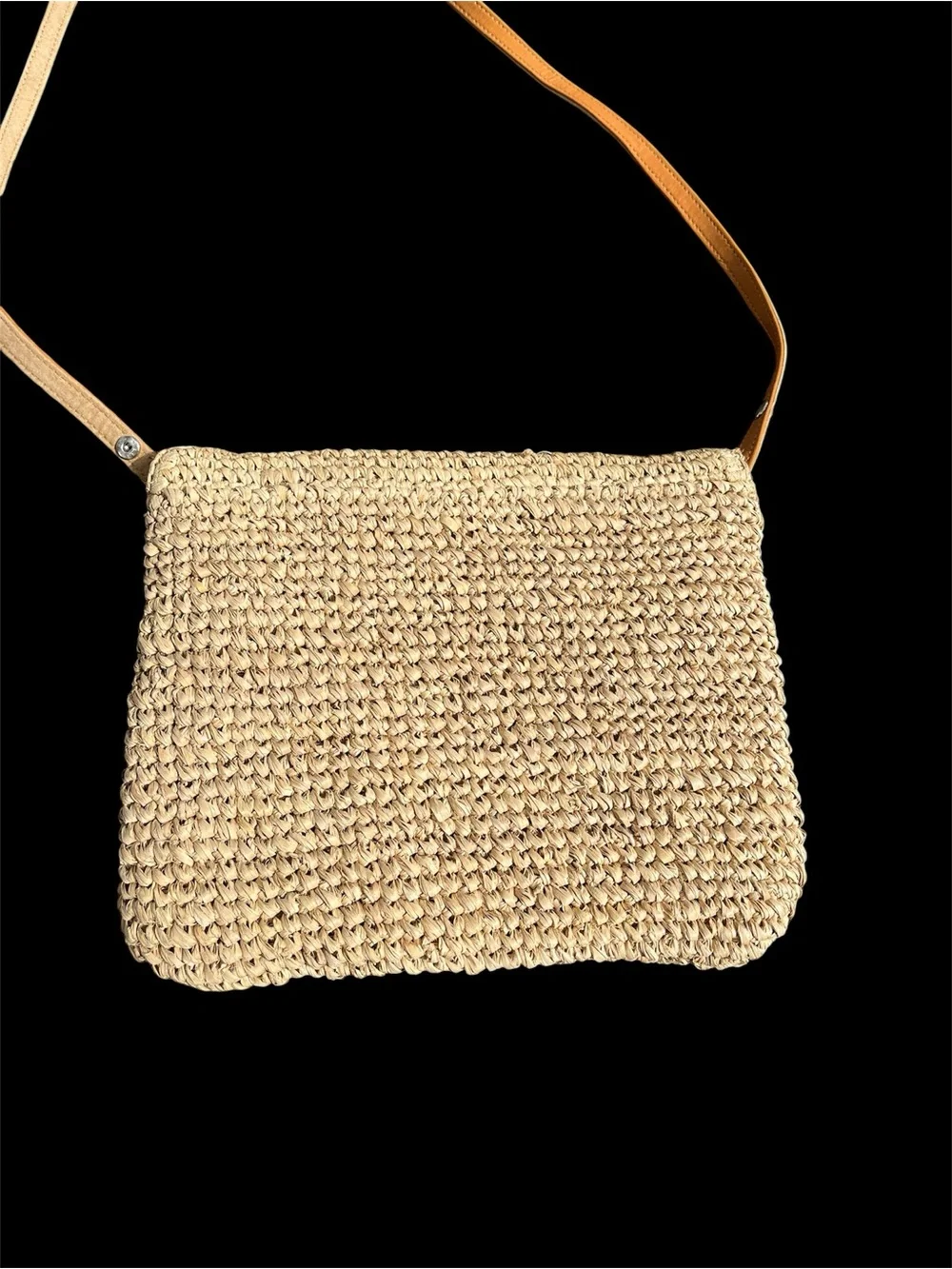 Tommy Bahamas NWT Boho Crossbody Bag Beaded Fringe Straw Raffia - Picture 2 of 7